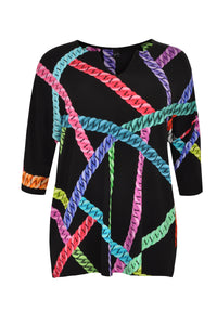 Tunic NEON CHAINS wide - black - #4