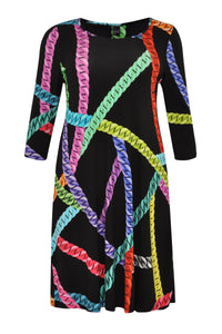Dress NEON CHAINS A-line - black - #4