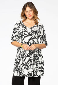 Tunic wide bottom PAISLEY FLOW - white - #2