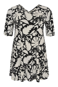 Tunic wide bottom PAISLEY FLOW - white - #4