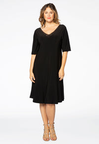 Dress double v-neck DOLCE - black - #1