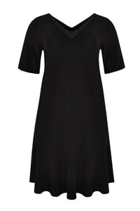 Dress double v-neck DOLCE - black - #4