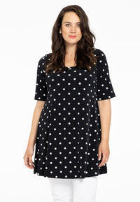 Tunic wide bottom DOTS - black - #2