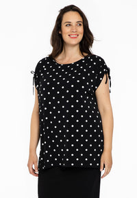 Tunic shoulder string DOTS - black - #2