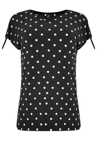 Tunic shoulder string DOTS - black - #4