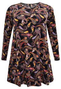 Tunic wide bottom PAISLEY - black - #2