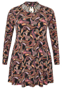 Tunic wide bottom PAISLEY - black - #4