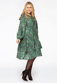 Dress ruffled SNAKE - green - #1