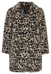 Coat fake fur LEOPARD - grey - #4