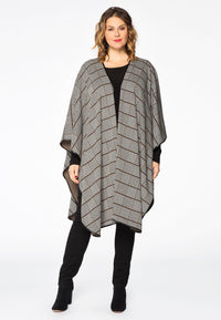 Poncho PRINCE DE GALLES - brown - #1