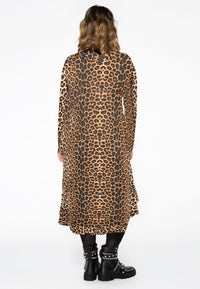 Blouse-jurk ruches LEOPARD - brown - #3