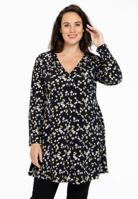 Tunic V-neck pleat DAISY - black - #2