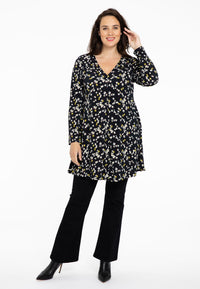 Tunic V-neck pleat DAISY - black - #1