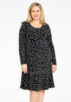 Dress frilled bottom CIRCLES - black