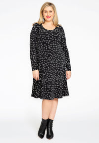 Dress frilled bottom CIRCLES - black - #1
