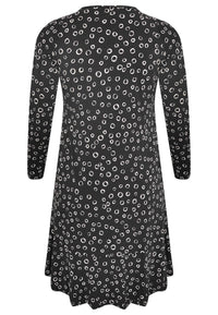 Dress frilled bottom CIRCLES - black - #5