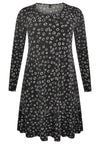 Dress frilled bottom CIRCLES - black - #4