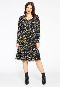 Dress frilled bottom DAISY - black - #1