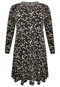 Dress frilled bottom DAISY - black - #4