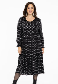 Dress ruffled SPOTS - black - #2