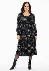 Dress ruffled SPOTS - black - #1