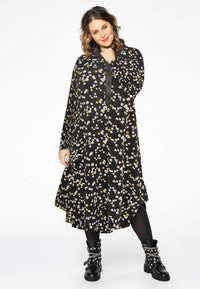 Blouse-dress frilled bottom DAISY - black - #1