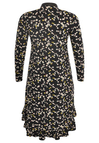 Blouse-dress frilled bottom DAISY - black - #4