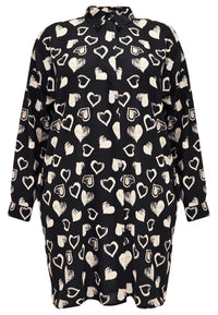 Blouse-dress HEARTS - black - #4