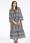 Dress ruffled sleeve BATISTE - white