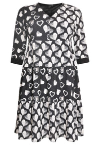 Dress frill HEARTS - black - #4