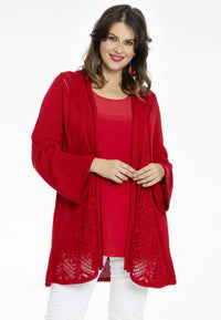 Cardigan short AJOUR - red - #2