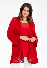 Cardigan long AJOUR - red - #2