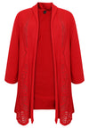 Cardigan long AJOUR - red - #4