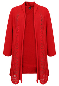 Cardigan long AJOUR - red - #4
