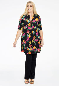 Tunic wide bottom BLOOMY - black - #2