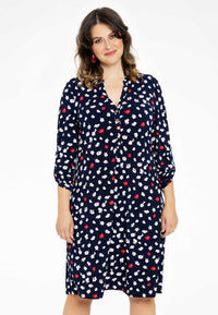 Dress grandad collar MILOU - blue - #2