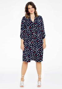Dress grandad collar MILOU - blue - #1