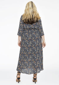 Dress buttoned FLOWER RAIN - black - #3