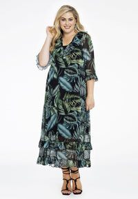 Dress ruffled TROPICOOL - black - #1