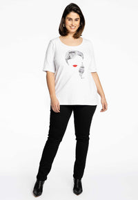 T-Shirt relax 'female figure' - white - #1