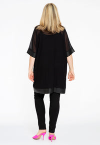 Tunic wide mousse / fake leather - black - #3