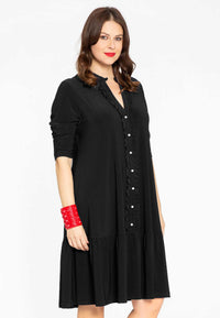 Dress frilled grandad collar DOLCE - black - #2