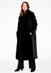 Coat panelled faux fur - black