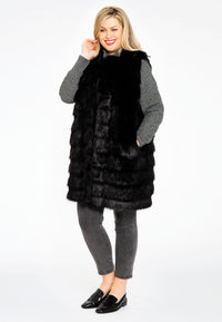 Waistcoat fake fur - black - #1