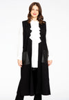 Long vest INTERLOCK - black