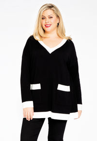 Pullover contrasting borders - black - #2