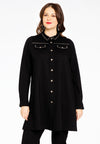 Blouse with studs INTERLOCK - black