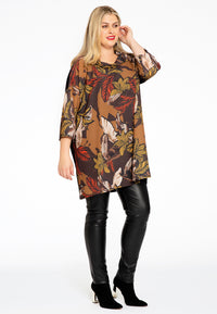 Tunic square LEAVES - black - #1
