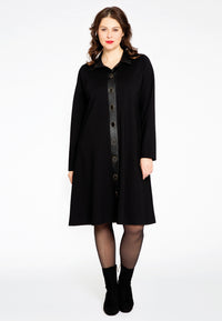 Dress with buttons INTERLOCK - black - #2