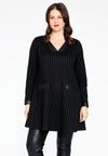 Tunic wide bottom PINSTRIPE - black